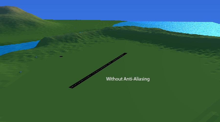 Distant road without Anti-Aliasing